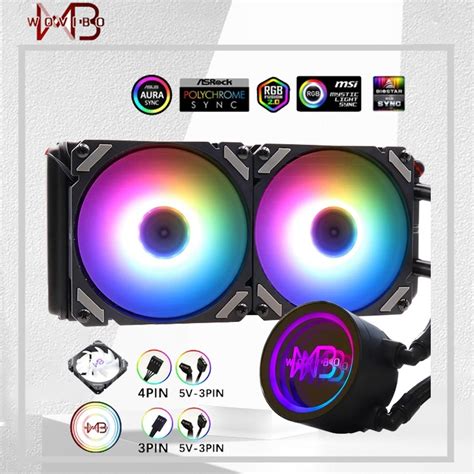 Wovibo Pc Cpu Water Cooling Computer Cooler Aio Argb Liquid Fan