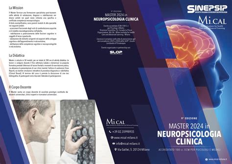 Master In Neuropsicologia 2024 Slop Scuola Lombarda Di Psicoterapia