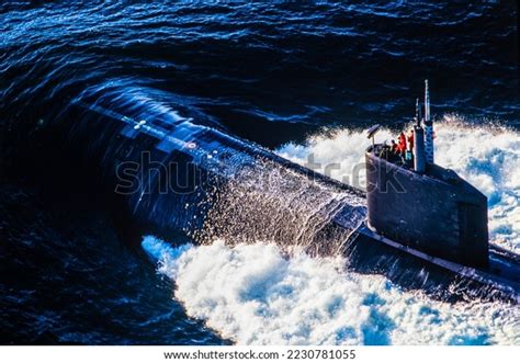 Aerial Image Ballistic Submarine On Near Stock Photo 2230781055
