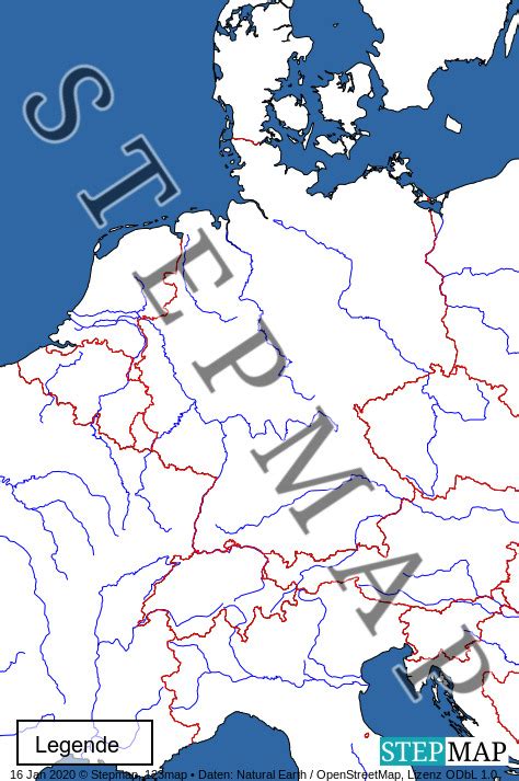 StepMap Flüsse Deutschland Landkarte für Deutschland