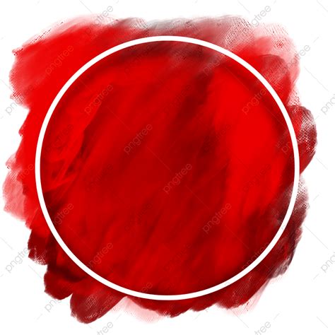 Brush Stroke Circle White Transparent Red Brush Stroke Effect With