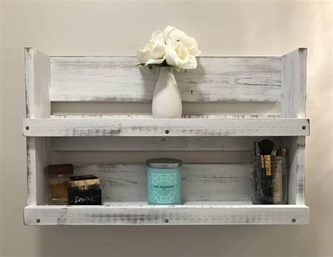 Ace Rustic Wood Bathroom Shelves Metal Picture Shelf