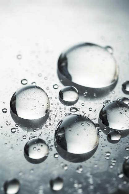 Un Primer Plano De Gotas De Agua Sobre Una Superficie Foto Premium