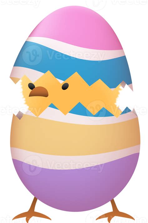 Chick In Broken Easter Egg With Stripe 21819832 Png