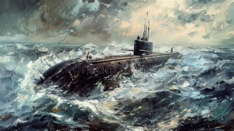 Depths Of The Cold War Sinking Submarine In Perilous Waters Stock