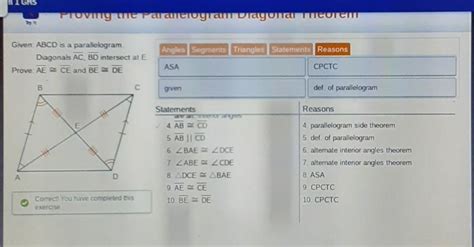 Proving The Parallelogram Diagram Theorem Given Abcd Is A