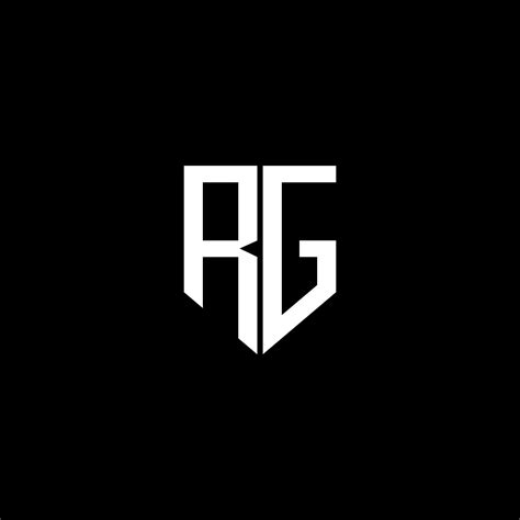 RG letter logo design with black background in illustrator. Vector logo ...