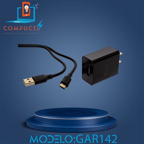 Combo Cargador 2 4 A Con Cable Tipo C MOD GAR142 Compucelvirtual