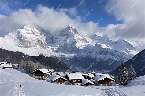 Premium Photo | Winter wonderland in Grindelwald Switzerland