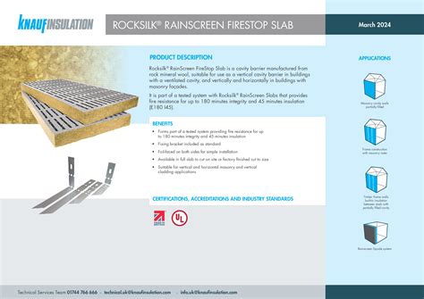 Knauf Insulation Rocksilk® Rainscreen Firestop Slab Knauf Insulation