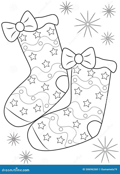 Pair Of Socks Coloring Page Stock Illustration - Image: 50696268