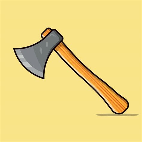 Cartoon Vector Of An Axe With A Wooden Handle Vector Axe Stock