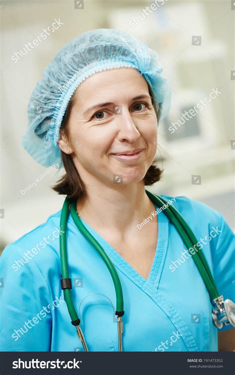 Portrait Female Surgeon Uniform Surgery Operation Stock Photo 191473352