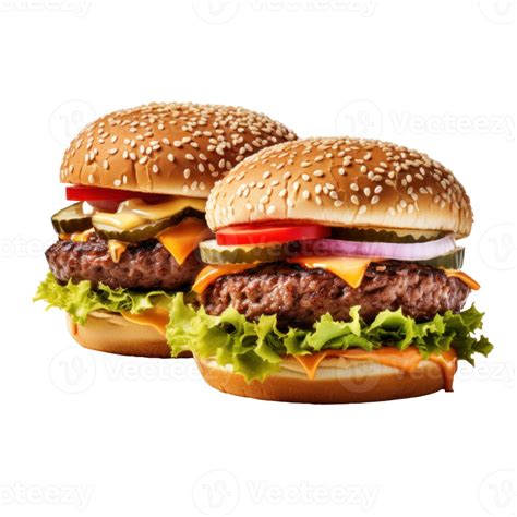 Ai Generated Two Tasty Street Food Burgers 36333974 Png