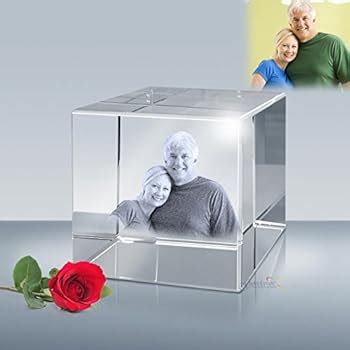 Amazon Personalized Photo Etched Crystal Flat Cube Engraved