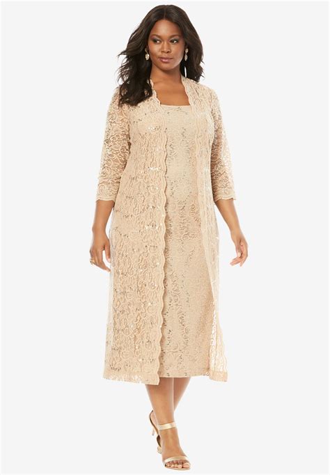 Lace Duster Jacket Dress Plus Size Dresses Roamans Jacket Dress Set Evening Dresses Plus