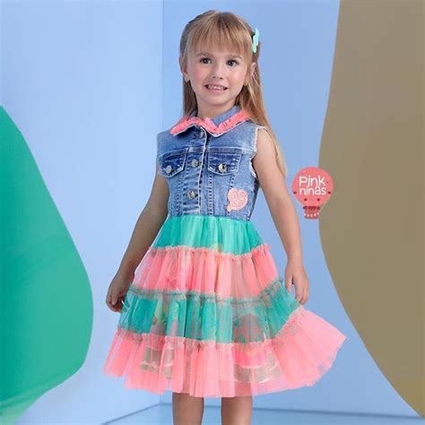 VESTIDO INFANTIL MULTICOLORIDO PETIT CHERIE NEON COLORS SUMMER JEANS