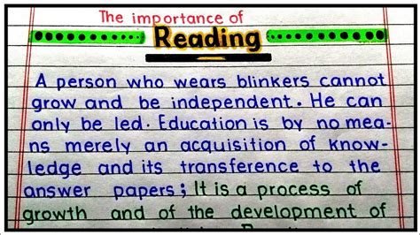 Write An Essay On Importance Of Reading Importance Of Reading