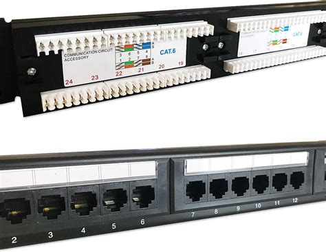 UTP 1u CAT6 Patch Panel 24 Ports Rack Panel With Colored Keystone