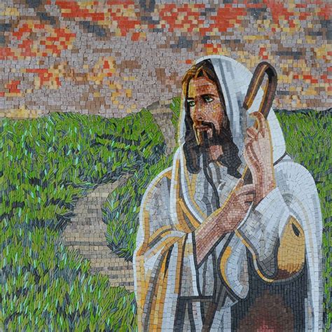 Modern Mosaic Icon Jesus The Shepherd Religious Mozaico