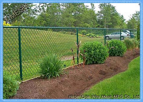 Gauge Green Pvc Coated Galvanized Chain Link Fence For Farm Garden