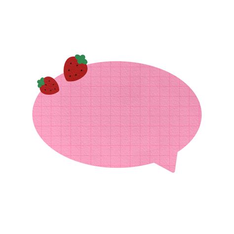 Cute Pink And Strawberry Speech Bubble Paper Textured Text Bubble