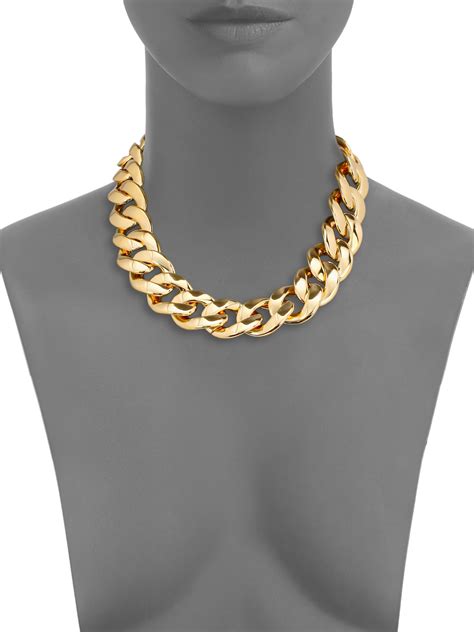 Michael Kors Curb Chain Toggle Necklace In Gold Metallic Lyst