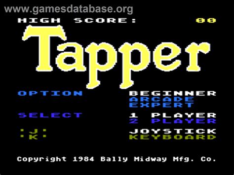 Tapper Atari Bit Artwork Title Screen