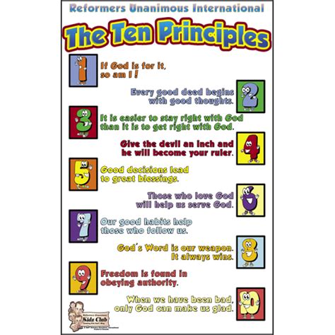 kidz club ten principles poster ru recovery