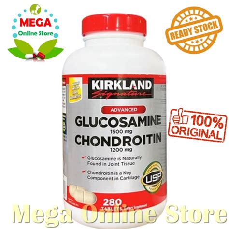 Jual Kirkland Signature Advanced Glucosamine 1500 Mg Chondroitin 1200 Mg 280 Tablet Shopee