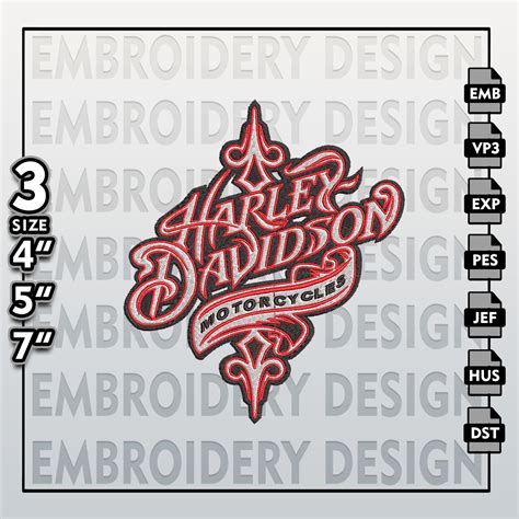 Harley Davidson Embroidery Files Harley Logo Embroidery Des Inspire