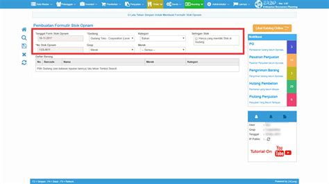 Stock Opnam Dengan Metode Formulir Erzap Sistem Erp Terintegrasi