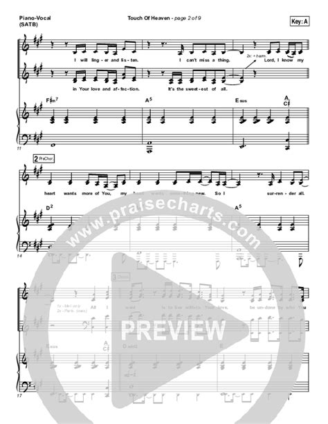 Touch Of Heaven Sheet Music Pdf Hillsong Worship Praisecharts