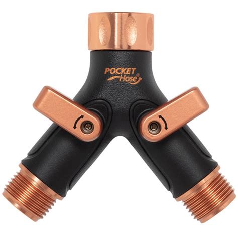 Pocket Hose Copper Bullet 2 Way Hose Splitter Bulbhead