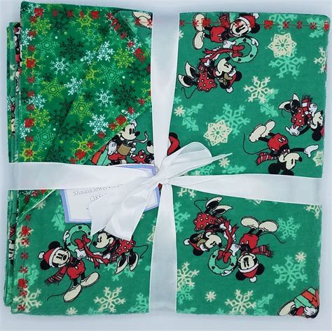 Mickey Mouse Christmas Blanket Disney Flannel Double Sided Etsy