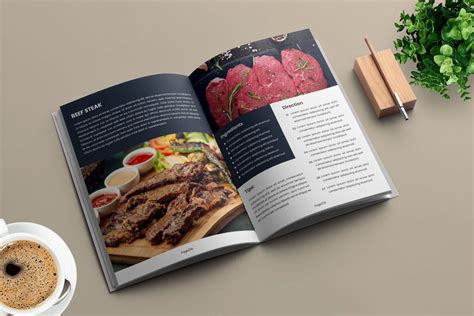 Cookbook Magazine Template Or Recipe Book Brochure Layout Template