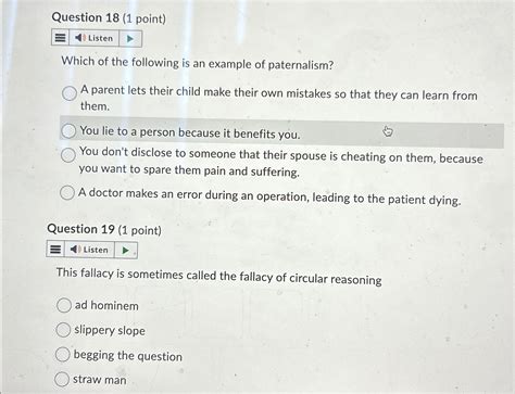 Solved Question 18 1 Point ListenWhich Of The Following Is Chegg