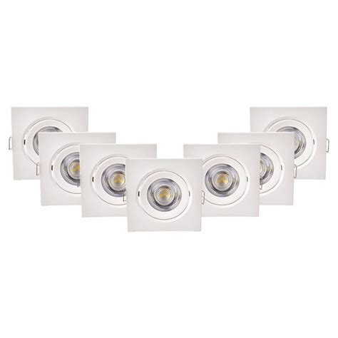 Kit 7 Spot Led De Embutir Quadrado 5w 6500k Bivolt Foxlux Leroy Merlin