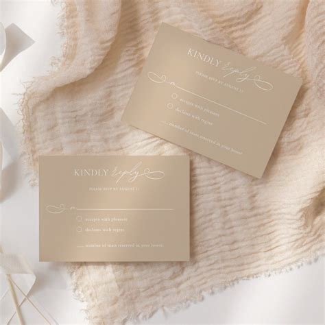 Minimalist Beige Boho Wedding Rsvp Card Zazzle Wedding Rsvp Rsvp
