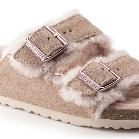 Arizona Shearling Suede Leather Light Rose BIRKENSTOCK