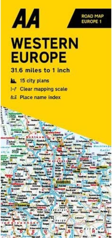 road map europe western europe  aa road map europe amazonco