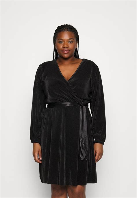 Vero Moda Curve Vmavi Wrap Dress Juhlamekko Blackmusta Zalandofi