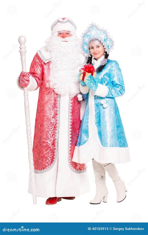 Russian Christmas Characters Ded Moroz Father Frost And Snegurochka Snow Maiden Royalty-Free ...