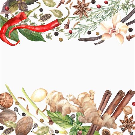 Premium Photo Spices Watercolor Set Illustration For Clipart Designed