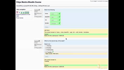 Moodle Attempting Quiz As A Student And Analyzing Its Report Youtube