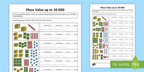 Place Value Up To 10 000 Worksheet Worksheet Twinkl