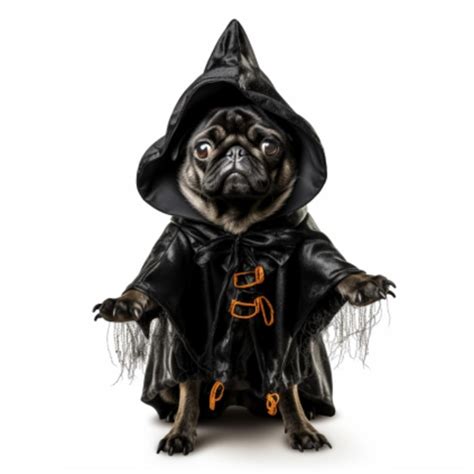 Premium AI Image | Pug dog dressed in halloween costume is posing