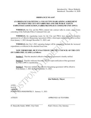 Fillable Online Collective Bargaining Agreement Between The City Of