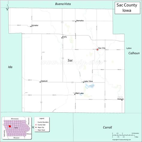 Map Of Sac County Iowa Showing Cities Highways And Important Places Check Where Is Sac County