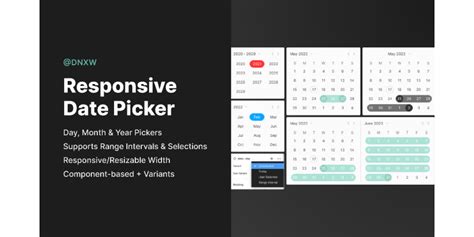 Responsive Date Picker Community Figma Community